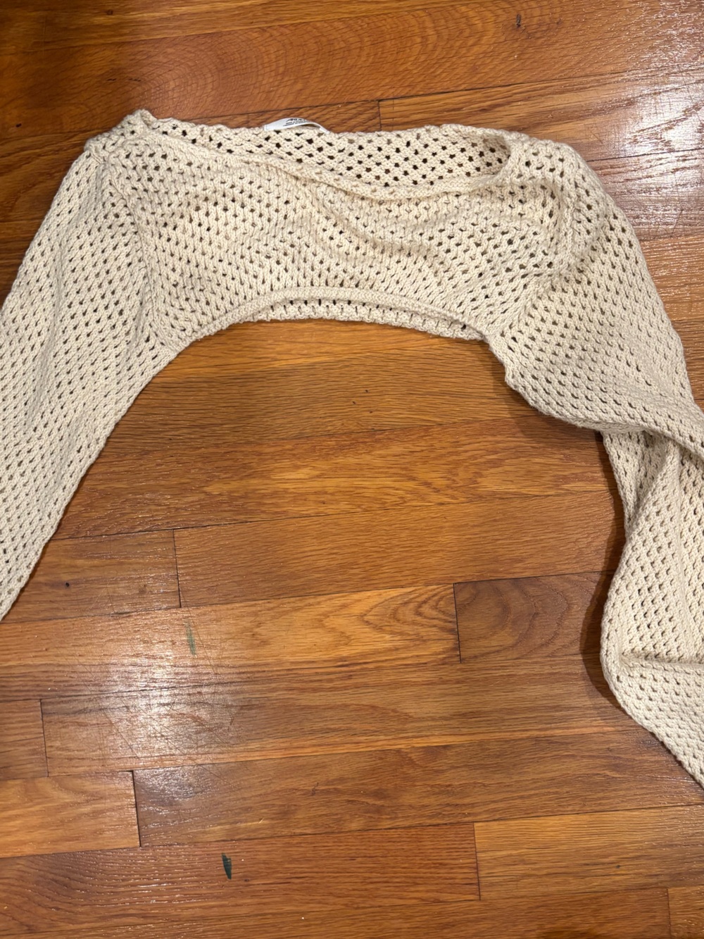 Cream Open-Knit Women's Sweater